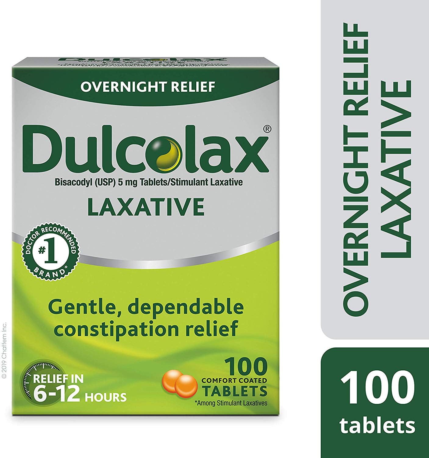 Dulcolax Laxative Tablets (100 Ct), Reliable Overnight ...