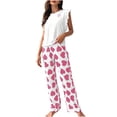 thumbnail image 2 of Njagoc3 Women's Short Sleeve Floral Print Pajama Set - Patterned, Feminine Style, Summer & Sleep Wear, 2 of 5