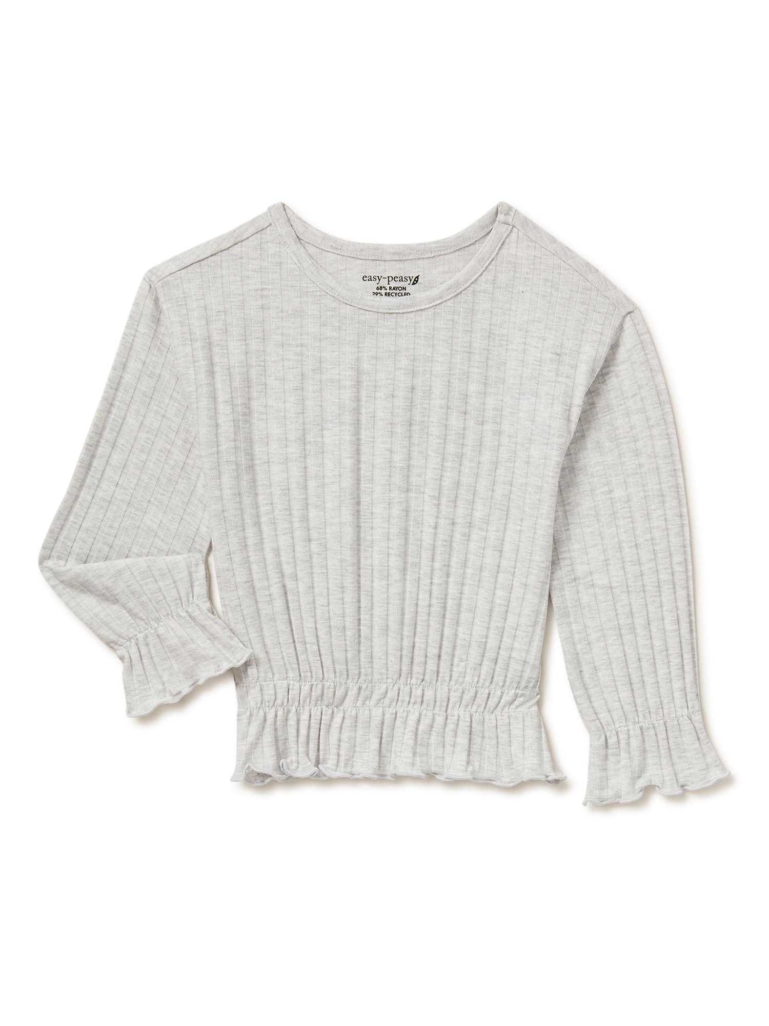 easy-peasy Baby and Toddler Girls Long Sleeve Peplum Top, Sizes 12 Months-5T