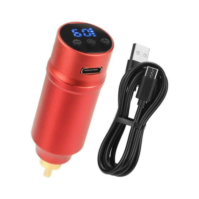 Power Supply Large Capacity Simple Operation Rotary Adapter Circuit Protection Tattoos Supplies Wireless Connector Alumium Alloy Red