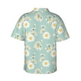 thumbnail image 3 of Balery Floral Daisy Print Men's Hawaiian Shirts Short Sleeve Beach Shirt Relaxed Fit Vacation Button Down Shirts-XX-Large, 3 of 9