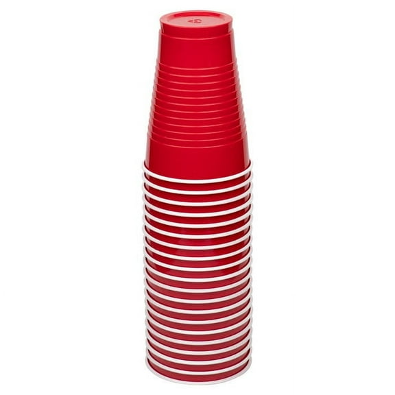 JAM Paper Plastic Cups, 12 oz, Red, 20/Pack