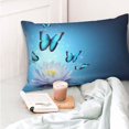 thumbnail image 4 of Goofa Butterflies And Waterlily In Water Print Plush Throw Pillow Case, Soft Velvet with Hidden Zipper, Decorative Cushion Cover for Sofa, Bed, Car, and Home Décor-20"x30", 4 of 6