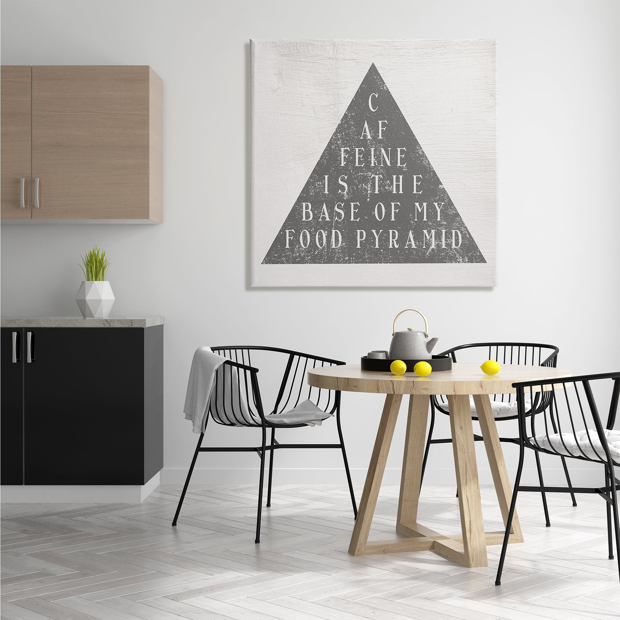 Stupell Indtries Caffeine is My Food Pyramid Funny Kitchen ,36 x 36,Design by Daphne Polselli