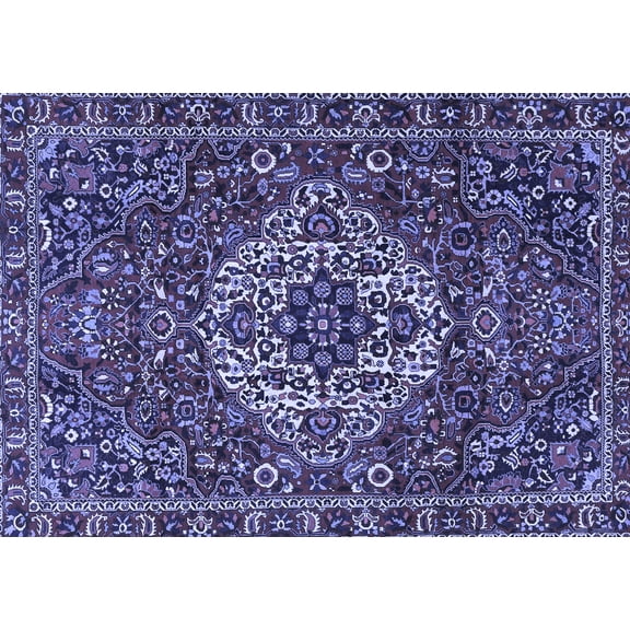 Ahgly Company Indoor Rectangle Persian Blue Traditional Area Rugs, 5' x 7'