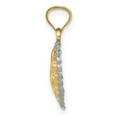 thumbnail image 2 of 14k Yellow Gold and White Rhodium Polished D/C Heart Pendant Charm, 2 of 4