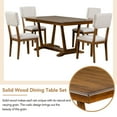 thumbnail image 5 of 5 Piece Dining Table Set, Atumon Dining Table Set for 4, Wood Dining Room Set with 1 Table and 4 Upholstered Chairs, Farmhouse Dining Table Set for Kitchen Dining Room Apartment, Walnut, 5 of 10