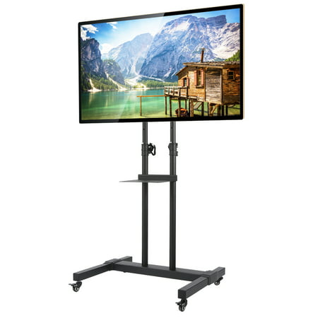 Rfiver Mobile Floor TV Stand Rolling TV Cart with Universal Mount Wheels for TVs up to 70