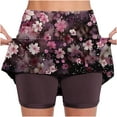 thumbnail image 2 of QATAINLAV Skort for Women Skirt Shorts Floral Printed Layered Ruffle Mini Skirts with Shorts Summer Casual High Waisted Tennis Skirts Soft Yoga Shorts Black M, 2 of 3