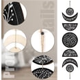 thumbnail image 3 of 7 Pcs Boho Moon Wall Decor Moon ase Wall Hanging Display Nordic Wood Wall Art Leaf Hollow Home Decoration Wall Mounted Decal Ornament for Bedroom Living Room Apartment 31x6.2 Inch, 3 of 9