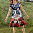 thumbnail image 4 of Edvintorg Girls Fly Sleeve Dresses 4Th Of July Crew Neck Party Dress Birthday Causal Princess A Line Dress Size 5-14, 4 of 8