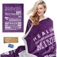 thumbnail image 2 of OMERAI Soft Flannel Throw Blanket, Positive Healing Words, Purple, 50x60 Inch, Women Get Well Soon Gift, 2 of 9