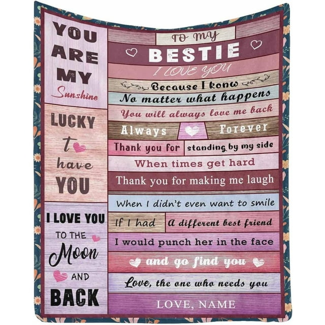 LHSHID Custom Blanket to My Bestie from friend If I had a different best friend I would punch her in The face and go find You Hug Blanket Bed Throws for Bestie