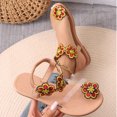 thumbnail image 5 of Summer Plus-size Ethnic Style Flower Clip-toe Beach Flat Sandals Summer Sandals for Women Red 41, 5 of 8