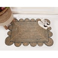 thumbnail image 5 of Hand Braided Beige and Grey Color Scalloped Area Rug Rectangle Rug Natural Jute Rug, 5 of 5