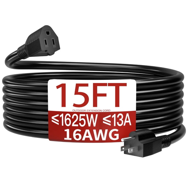 Cable de extensión Skrizcable de 4,5 m, 13 A, 125 V, resistente al agua