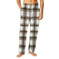 thumbnail image 2 of Cyglowse Mens Pajama Pants Flannel Buffalo Plaid Comfy Lounge Pants PJ Bottoms with Pocket Beige 2XL, 2 of 6
