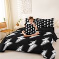thumbnail image 3 of Manfei Cartoon Lightning Boys Twin Bedding Sets 7-Piece, Black White Bedding Comforter Set, Stripes Geometric Reversible Sheet Sets, Super Cozy Room Decor, 3 of 4