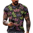 thumbnail image 2 of Resicozy Mardi Gras Shirts for Men Casual Funny Printed Shirt Fashion Round Neck Short Sleeve Pullover Tops 2026 Navy XL, 2 of 6