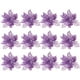 thumbnail image 1 of 1 juego de 12 piezas de adornos navideños para árbol: flores de Nochebuena brillantes, flores artificiales huecas., 1 of 7