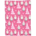 thumbnail image 2 of Pink Pastel Nordic Scandinavian Gnome Blanket Cute Christmas Snowflakes Flannel Throw Blankets Lightweight Soft Cozy Couch Bed Living Room Sofa Decor Gifts for Kids Teens Girl 40"x 50", 2 of 6