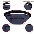 thumbnail image 4 of Waterproof waist bag Leisure sports waist bag Fitness waist bag Mobile phone bag Travel running diagonal chest bag-navy blue, 4 of 5
