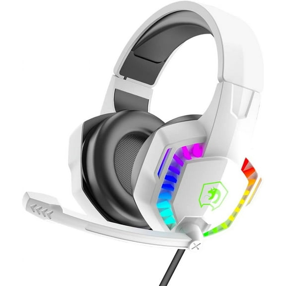 Ajazz Over-Ear Gaming Headset with Mic, White