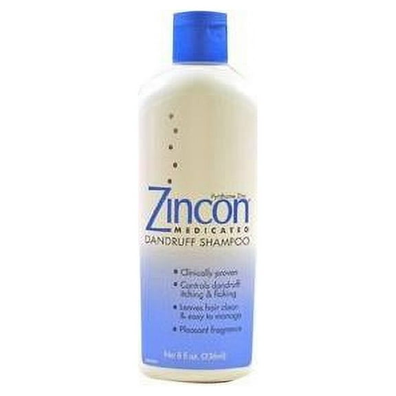 4 Pack - Zincon Medicated Dandruff Shampoo- 8oz Each
