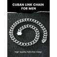 thumbnail image 6 of KeyStyle Chain Necklace for Men Women, Stainless Steel Maimi Cuban Link Chain, Trendy Hip Hop Curb Chain Jewelry Birthday Christmas Valentine Gifts,6/9/12mm Width,18-30" Length, 6 of 8