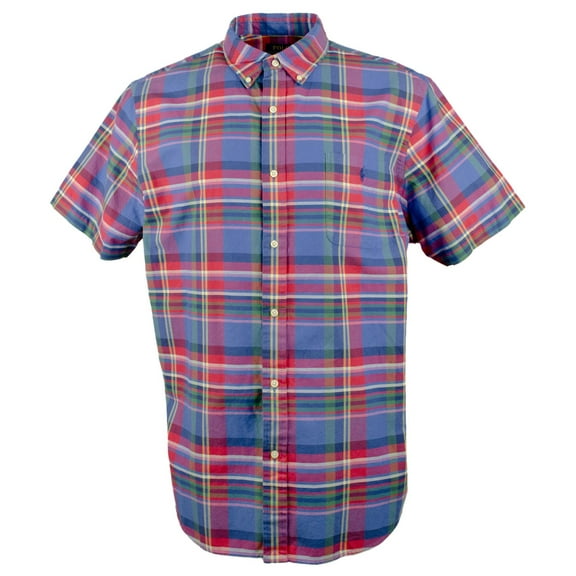 Polo Ralph Lauren Men's Plaid Short Sleeve Classic Fit Shirts Red Multicolor XXL