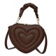 thumbnail image 3 of Bolso de hombro con forma de corazón de piel sintética con correa ajustable y elegante. Marrón, 3 of 9