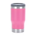 thumbnail image 1 of Enfriador de latas con aislamiento al vacío, soporte para botellas de cerveza de 14 oz de acero inoxidable para exteriores Rosa, 1 of 9