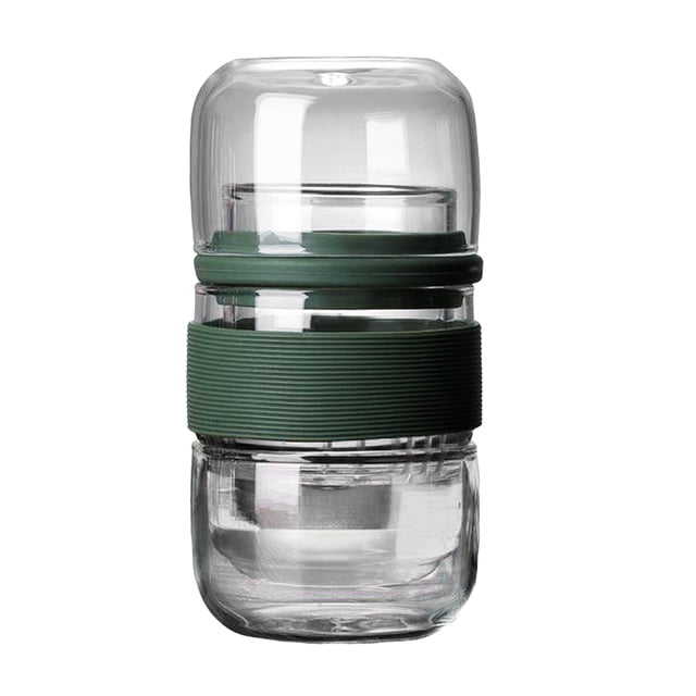 Juego de té de viaje Sunnimix Tetera Portátil de cristal verde