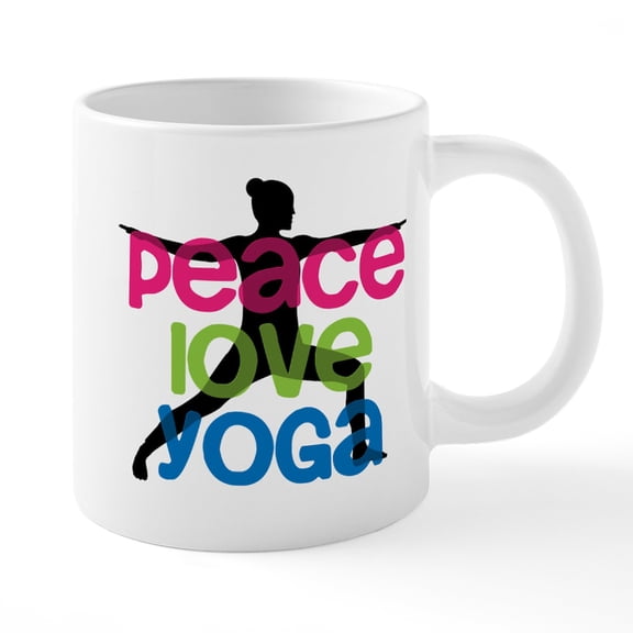 CafePress - Peace Love Yoga Mugs - 20 Oz White Ceramic Mega Mug