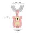 thumbnail image 4 of Bearachild Cepillo de Manual de silicona en forma de U para niños, boca entera, bebé de doble cara con boca dental, cabezal de cepillo Suministros de limpieza para el hogar rosado S Bearachild HA009121-01, 4 of 6