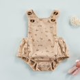 thumbnail image 2 of Joli Justaucorps Imprimé pour Bébés Filles Sans Manches à Encolure Carrée avec Boutons, Bretelles Élastiques à la Taille, Combinaison Triangle à l'Entrejambe, 2 of 7