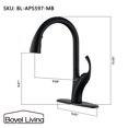 thumbnail image 4 of Boyel Living Kitchen Faucet with Pull Down Sprayer,3 Spray Patterns Single Handle Kitchen Sink Faucets Extended Pull Down Hose Faucets with Deck Plate Suit to 1 or 3 Holes Matte Black, 4 of 11
