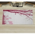 thumbnail image 1 of Forest Decorative Rug, Nature Theme the Panorama of a Forest Pattern Birds on Tree Branches Print, Quality Carpet for Bedroom Dorm and Living Room, 6 Sizes, Raspberry White, by Ambesonne, 1 of 1