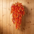 thumbnail image 5 of Artificial Fall Lavender Hanging Plants, 30 Inch, 1 Pcs Fake Fall Baskets, UV Resistant Plastic Greenery for Outdoor Home Room Front Porch Wedding Party Thanksgiving Day Indoor Decor (Orange), 5 of 7