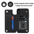 thumbnail image 4 of Case Compatible with iPhone XS Max, Stylish Card Slots Kickstand PU Leather Back Case Magnetic Closure RFID Blocking Drop Protective Shockproof Cover for iPhone XS Max, Black, 4 of 8