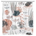 thumbnail image 3 of Beach Ocean Theme Shower Curtain, Nautical Coastal Tropical Fish Ocean Animal Shower Curtains for Bathroom Decoration, Fun Turquoise Gray Restroom Accessories with 12 Hooks 72X78 Inches, 3 of 6