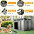 thumbnail image 3 of Decksplore Large Dog House (42.9"x33"x32"), Waterproof, HDPE Dog Kennel with Lift-Up Sloping Roof for Courtyard, Living Room, Bedroom (Gray), 3 of 7
