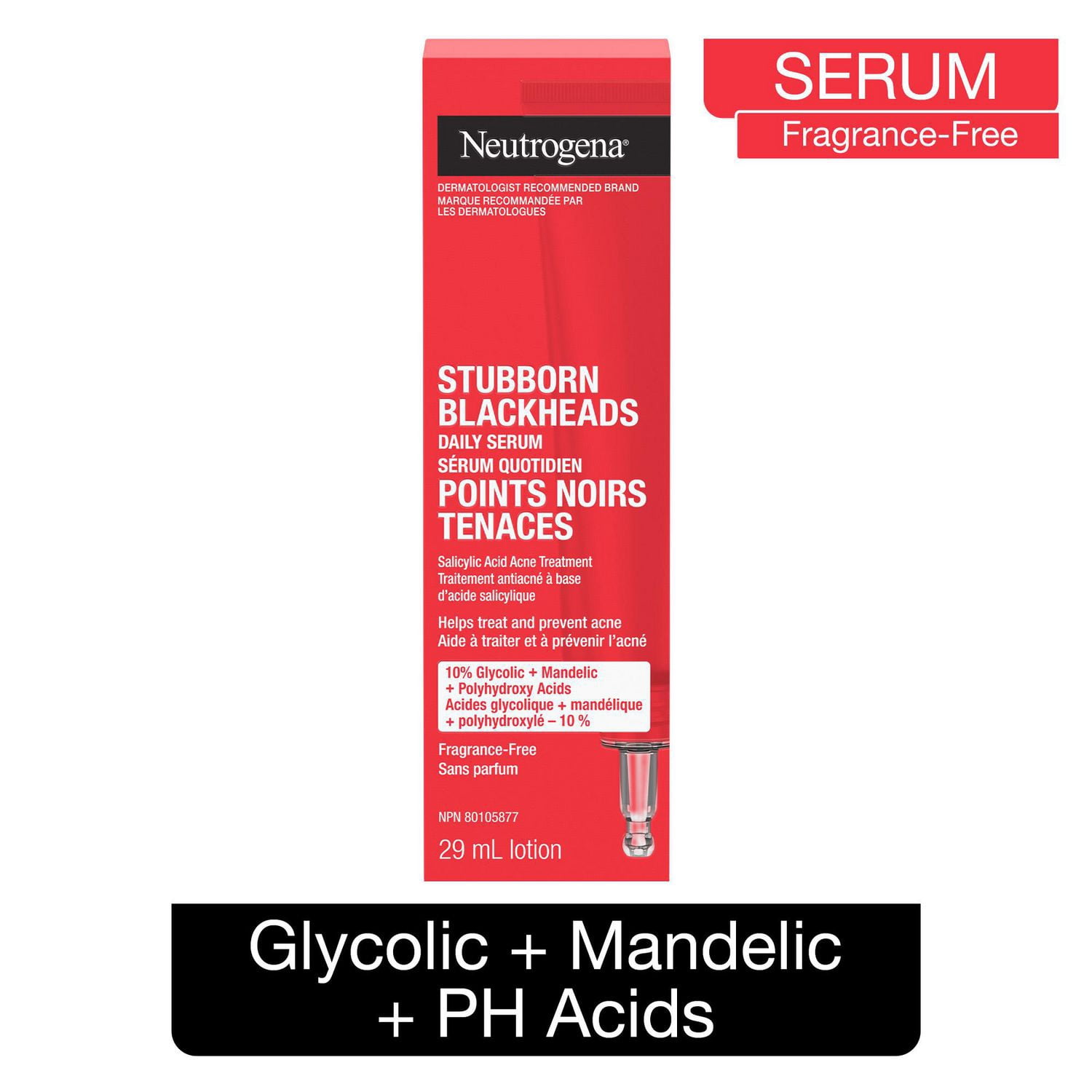 Neutrogena Stubborn Blackheads Daily Serum, AHA, Salicylic Acid Acne ... - Glycolic Acid Suppresses Blackheads
