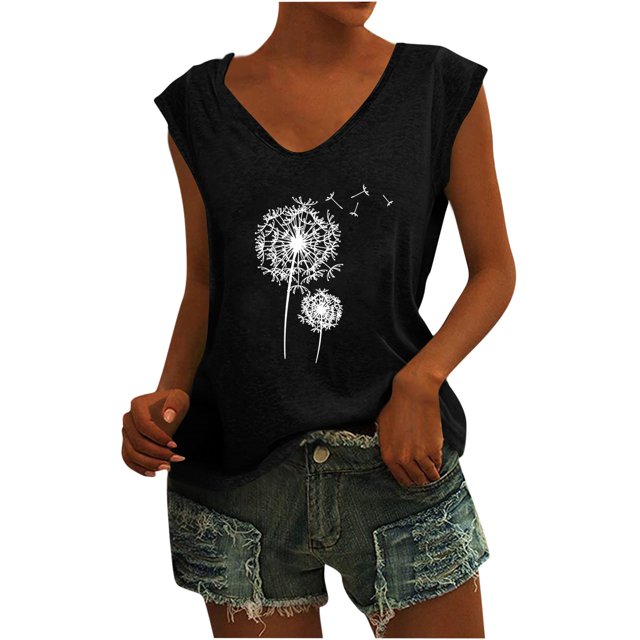 Birdeem Mode Décontractée pour Femmes Chemises Imprimées Manches Courtes Tee-Shirt Ample Grande Taille Blouse Col en V