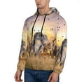 thumbnail image 3 of Kdxio Wildlife Protection Print Mens Casual Hooded Collar Drawstring Hoodies Pullover Sweatshirts Casual Long Sleeve Shirts-Small, 3 of 7