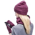 thumbnail image 3 of Spencer Winter Hat Scarf Gloves and Ear Warmer 4-Piece Set, Warm Beanie Hat Touch Screen Gloves Set Winter Gifts Neck Warmer Ear Muffs for Men Women, 3 of 11