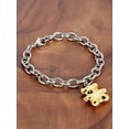 thumbnail image 2 of ELYA Jewelry Women's Bear Charm Gold Plated Steel Chain Bracelet, 2 of 4