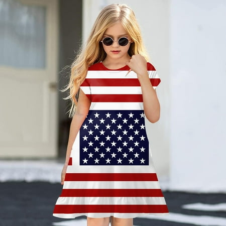 

PEASKJP Plus Size Dresses Toddler Girls Short Sleeves Bowknot Tulle A-Line Sundress Flowy Floral Dress Fit Flare Casual Dresses for Girls Navy 9-10 Years