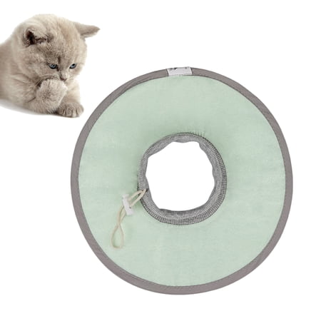 Luxshiny 1Pc Soft Washable Green Cat Recovery Collar Lightweight Protective Elizabethan Collar