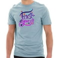 thumbnail image 4 of Oversized Trust Yourself Phrase Graphic Design Short Sleeve Cotton Jersey T-Shirt - Blue Mist 2XL, 4 of 4
